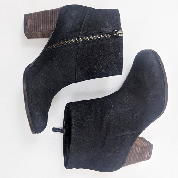 Cole Haan Cassidy Leather Ankle Booties Boots Womens 9 Black Nubuck - Picture 4 of 11